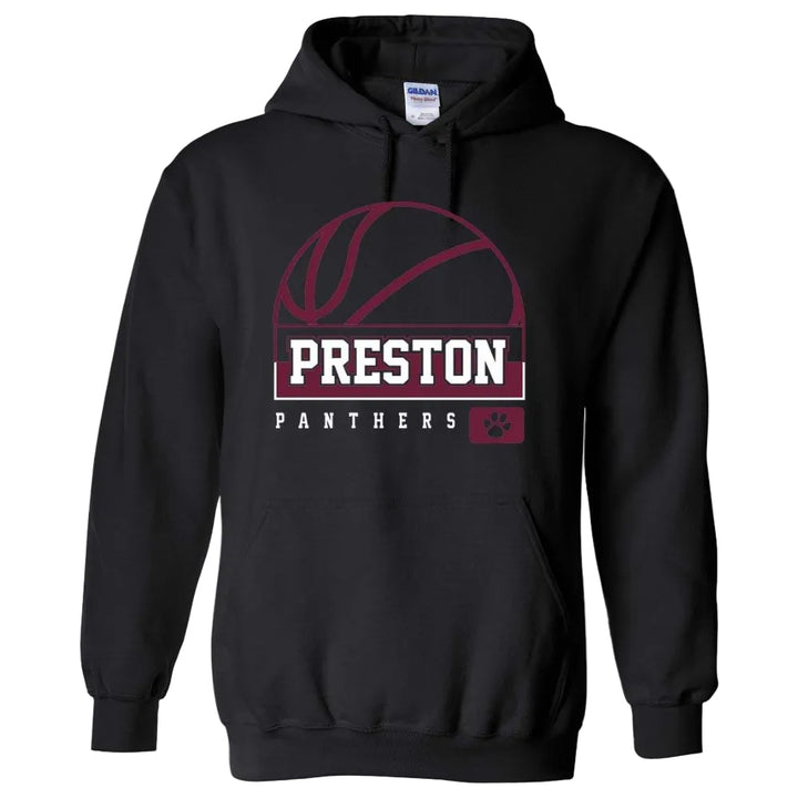 Preston High School Team Pullover Hoodie w/ Basketball Logo 