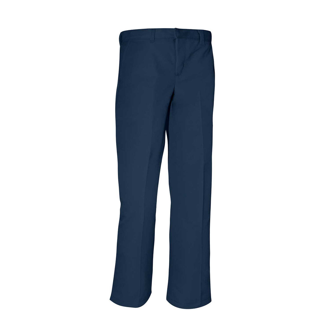Twill Navy Flat Front Pants