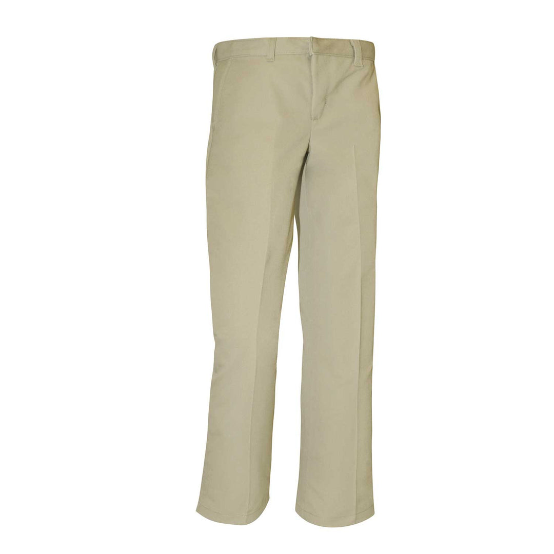 Twill Khaki Flat Front Pants