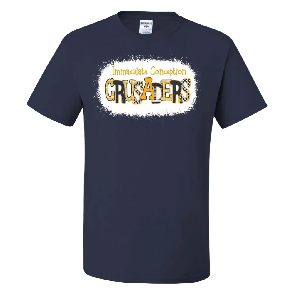 Immaculate Conception School Spirit Short Sleeve T-Shirt w/ Crusader Bubble Logo 