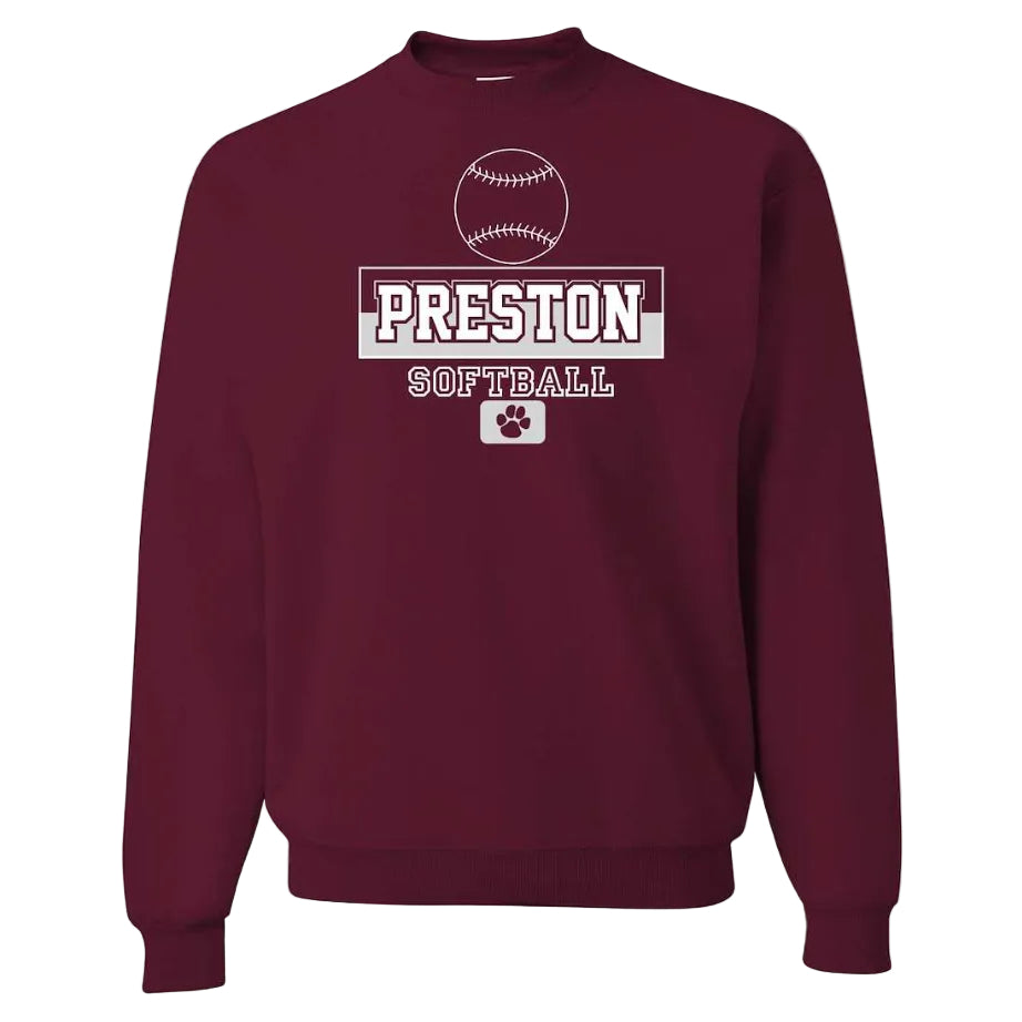 Preston High School Team Sweatshirt w/ Softball Logo 
