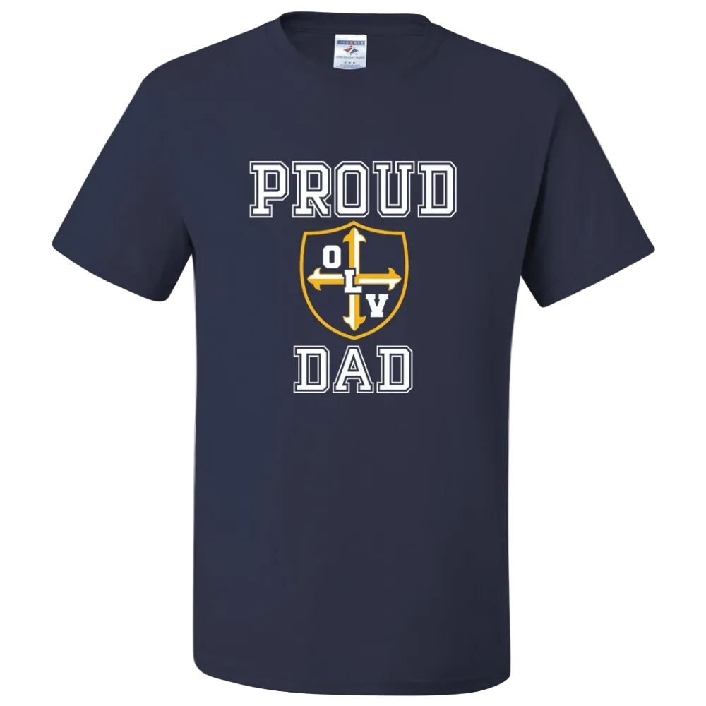 Our Lady of Victory School Spirit Short Sleeve T-Shirt w/ Proud Dad Logo 