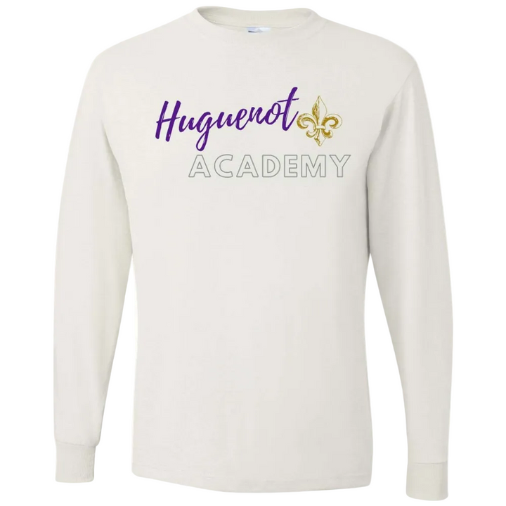 Huguenot Academy Spirit Long Sleeve T-shirt w/ Logo 