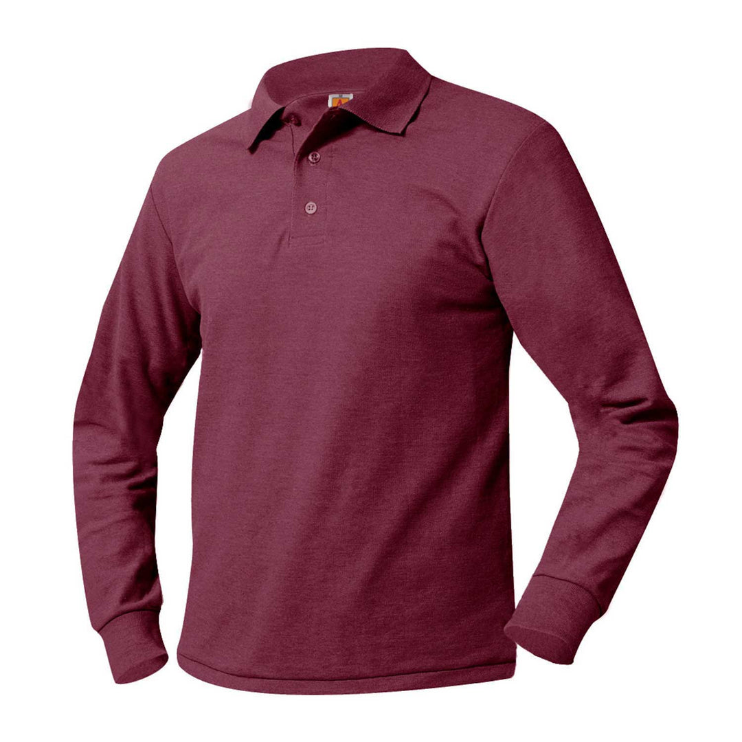 Wine Long Sleeve Polo