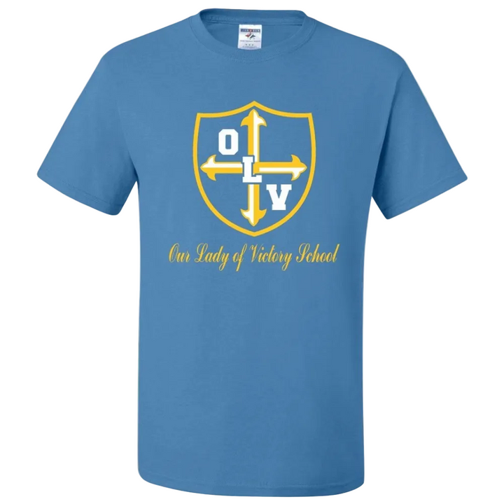 Our Lady of Victory School Spirit Short Sleeve T-Shirt w/ Gold Crest Logo 