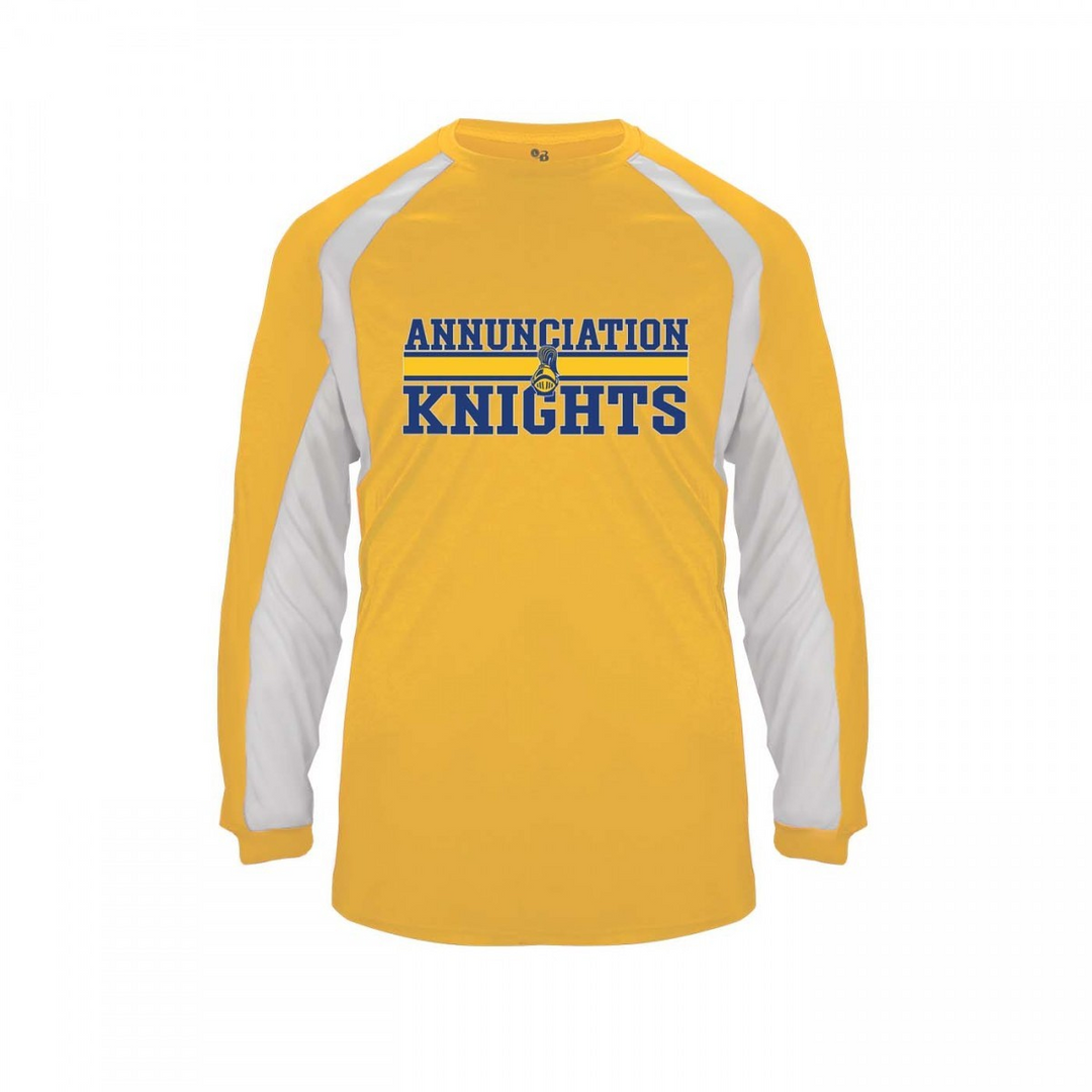 Annunciation School Spirit Hook Long Sleeve T-shirt w/ Knights Logo 