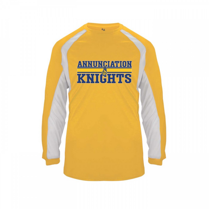 Annunciation School Spirit Hook Long Sleeve T-shirt w/ Knights Logo 