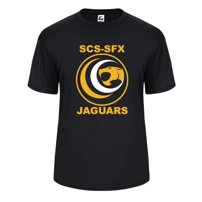 St. Clare of Assisi- St. Francis Xavier School Spirit Performance Short Sleeve T-shirt w/ Jaguar Logo 