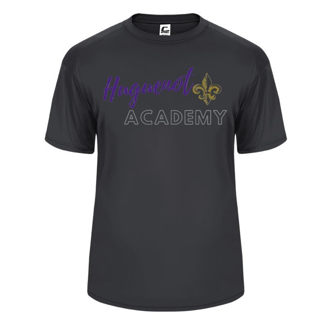 Huguenot Academy Spirit Performance Short Sleeve T-shirt w/ Logo 