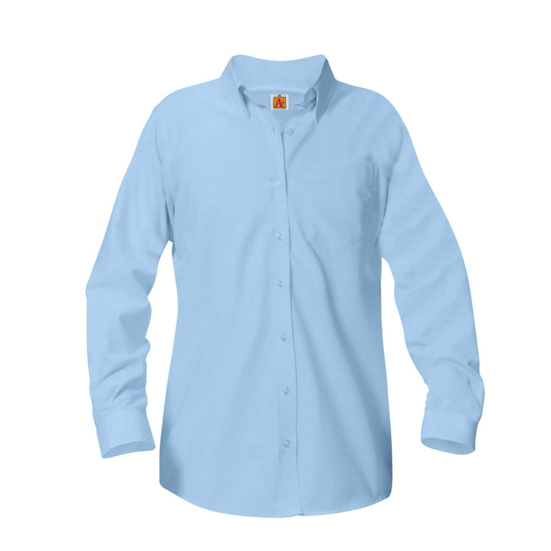 Oxford Light Blue Long Sleeve Button Down Blouse