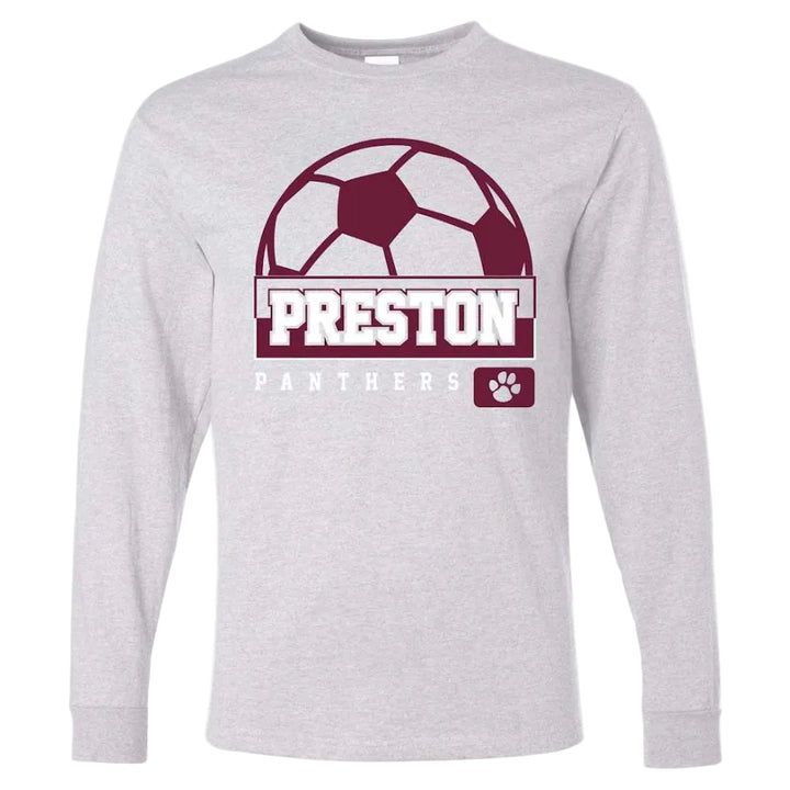 Preston High School Team Long Sleeve T-shirt w/ Soccer Logo 