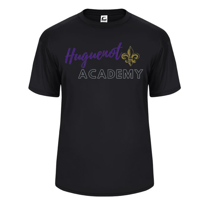 Huguenot Academy Spirit Performance Short Sleeve T-shirt w/ Logo 