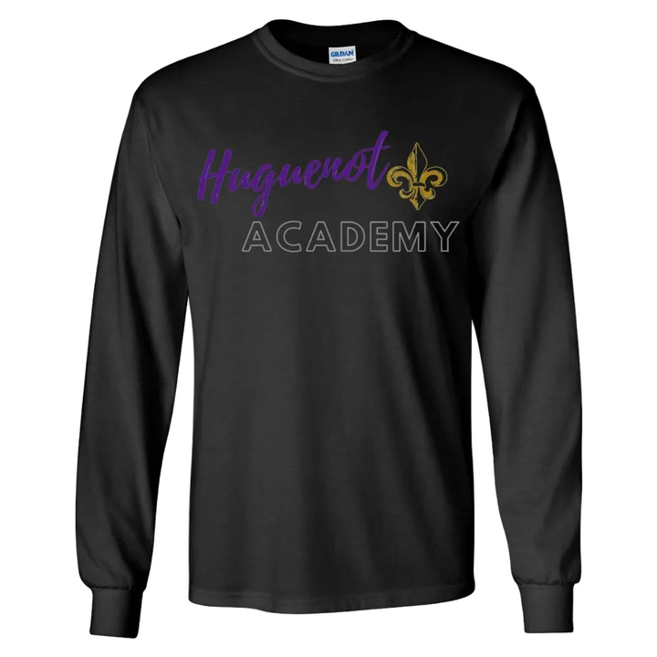 Huguenot Academy Spirit Long Sleeve T-shirt w/ Logo 