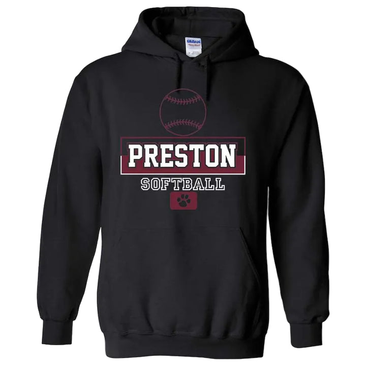 Preston High School Team Pullover Hoodie w/ Softball Logo 