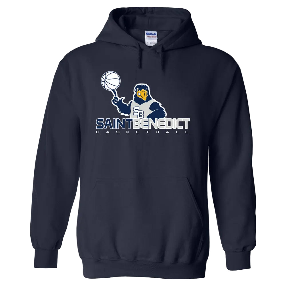 St. Benedict School Team Pullover Hoodie w/ Basketball Logo 
