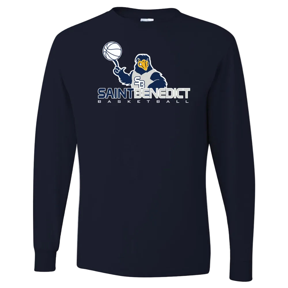 St. Benedict School Team Long Sleeve T-shirt w/ Basketball Logo 