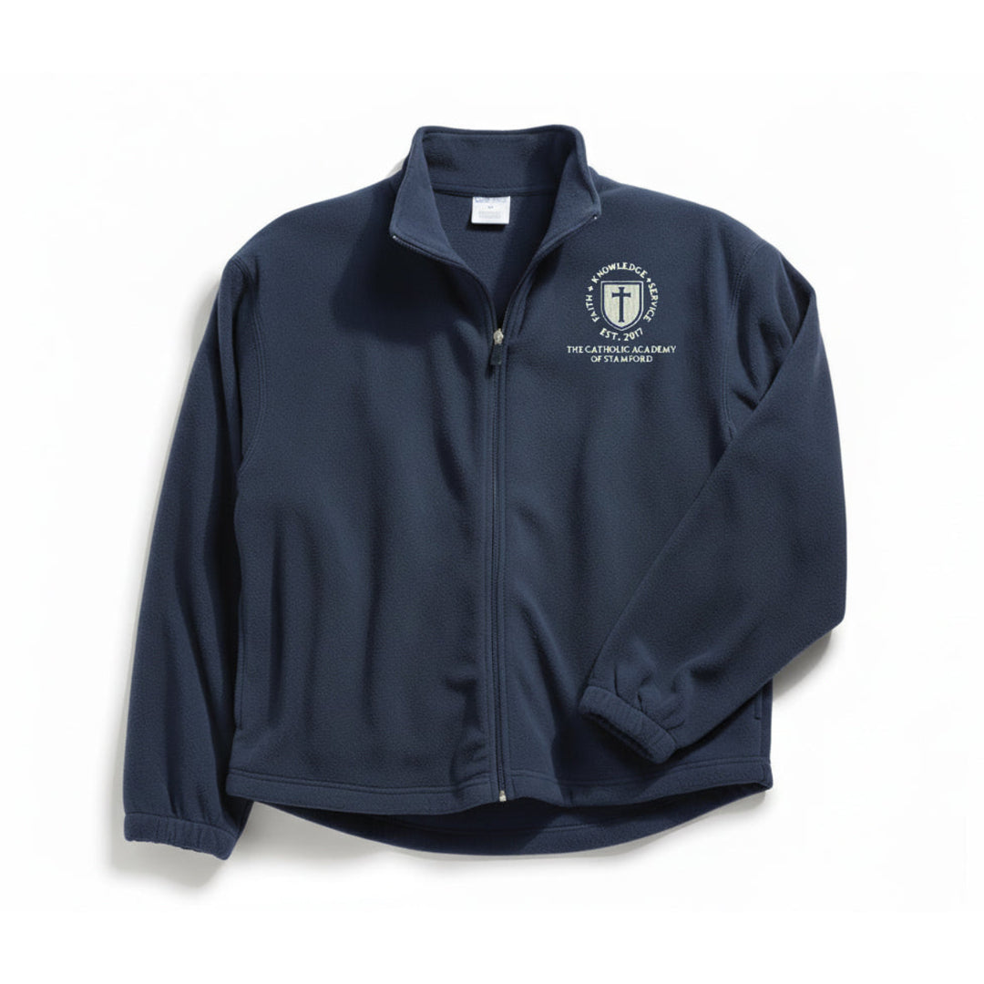 Catholic Academy of Stamford Navy Full Zip Fleece w/ Logo