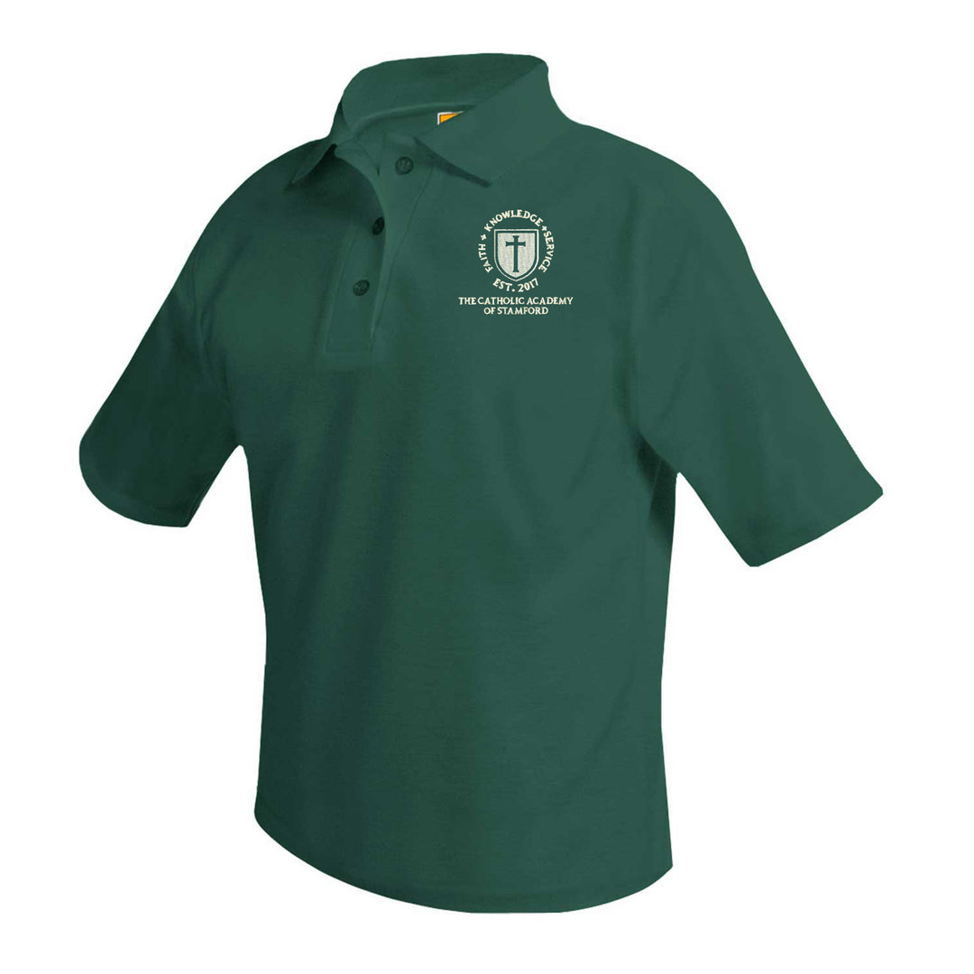 Catholic Academy of Stamford Green Short Sleeve Polo w/ Logo