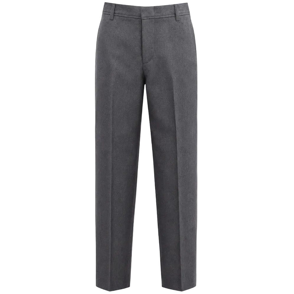 Grey Flannel Relaxed Fit Flat Front Pants