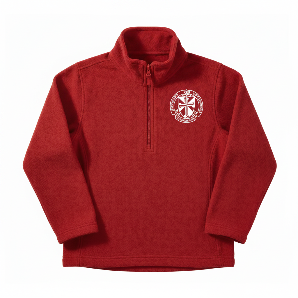 Sts. John and Paul School Red Half Zip Fleece w/ Logo