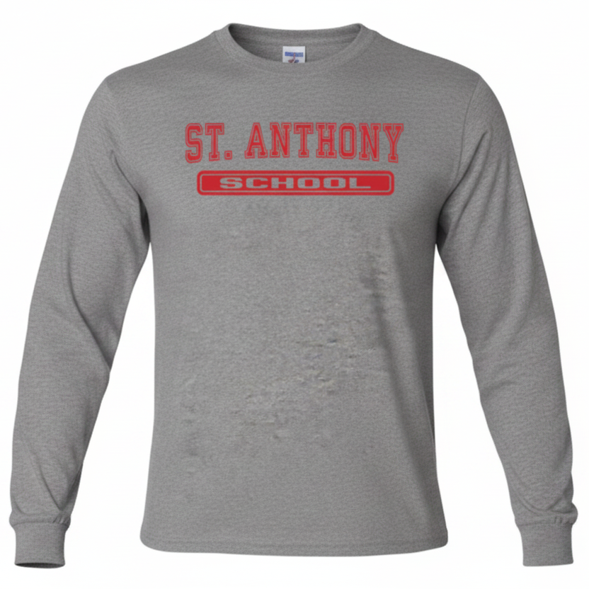 St. Anthony School Long Sleeve Gym T-Shirt w/ Logo