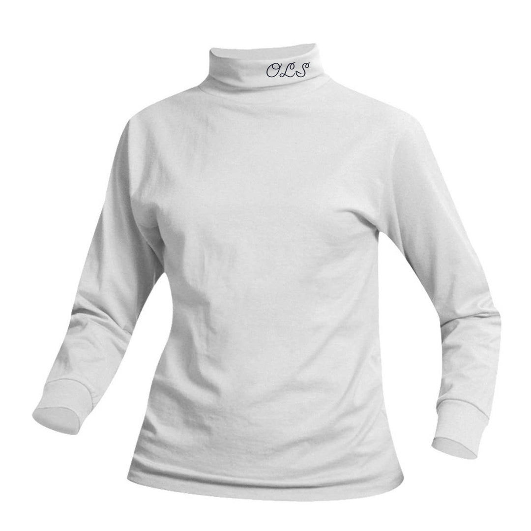 Our Lady of Sorrows White Turtleneck w/ Logo