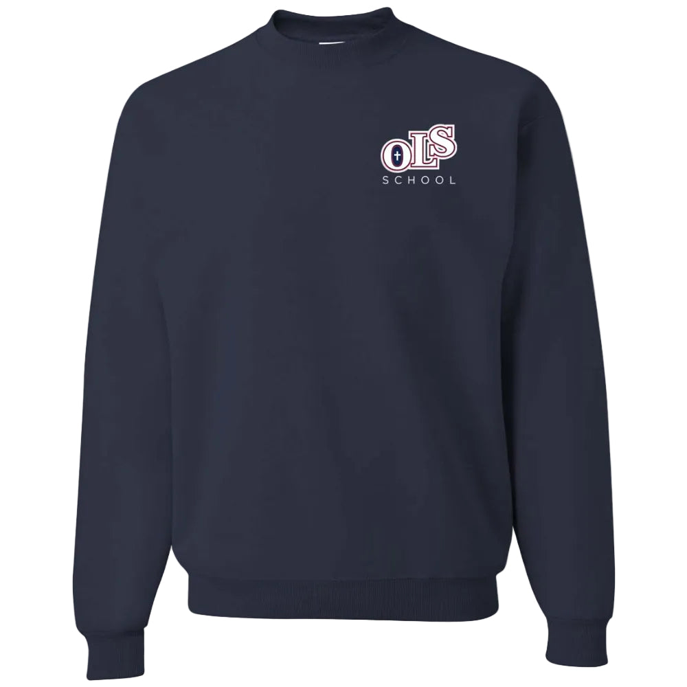Our Lady of Sorrows Hanes Navy Sweatshirt w/ Logo