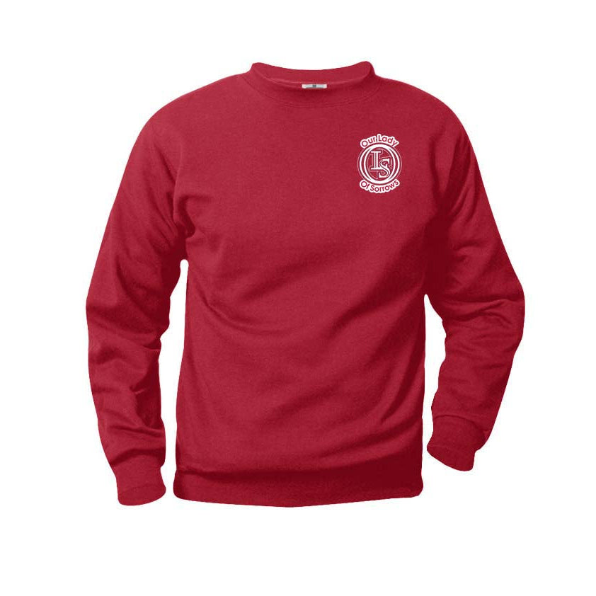 Our Lady of Sorrows Red Sweatshirt w/ Logo