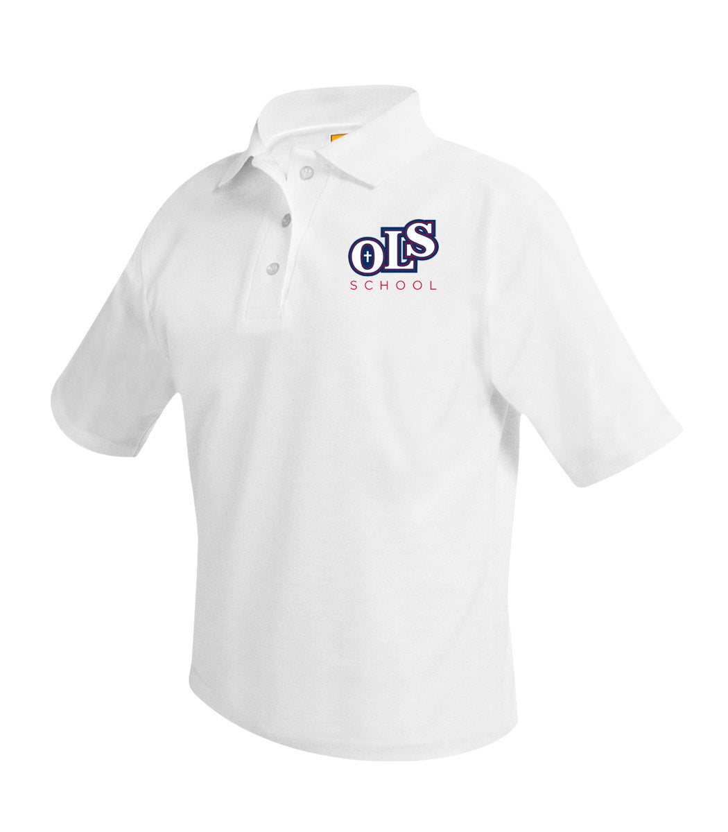 Our Lady of Sorrows School White Short Sleeve Polo w/ Logo
