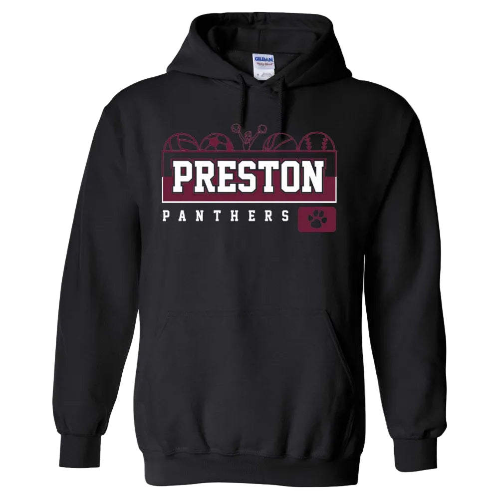 Preston High School Team Pullover Hoodie w/ Cheer Logo 