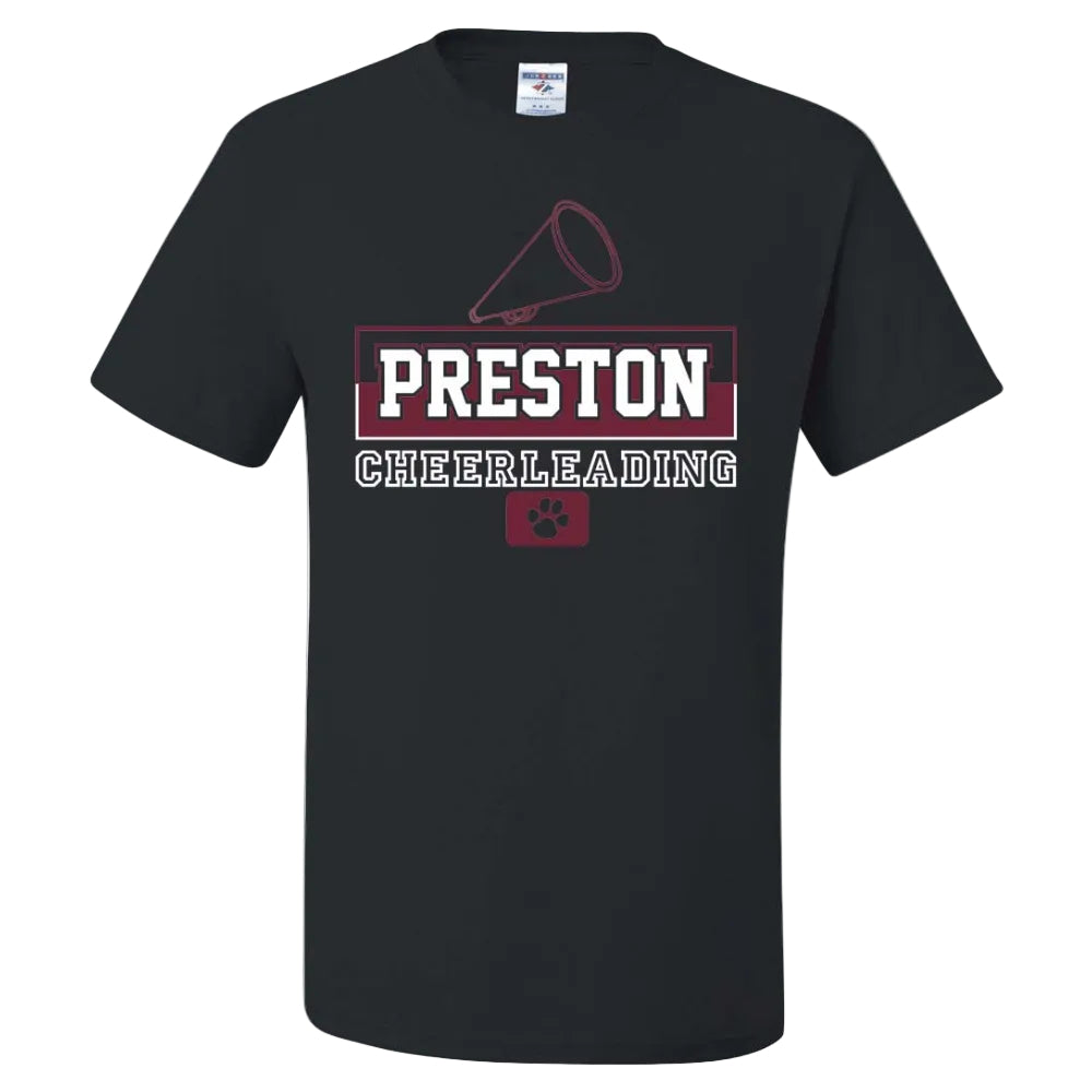 Preston High School Team Short Sleeve T-Shirt w/ Cheer Logo 