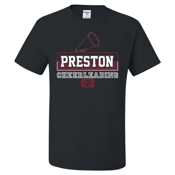 Preston High School Team Short Sleeve T-Shirt w/ Cheer Logo 