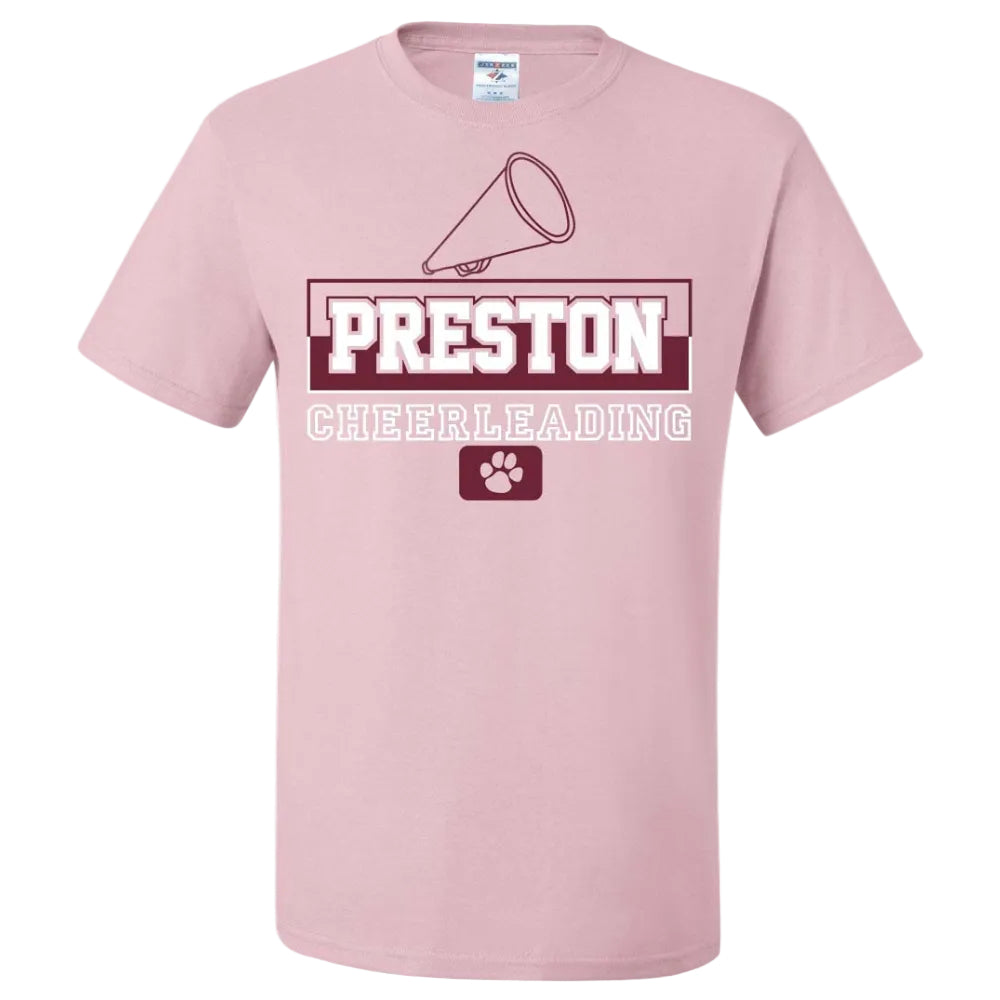 Preston High School Team Short Sleeve T-Shirt w/ Cheer Logo 