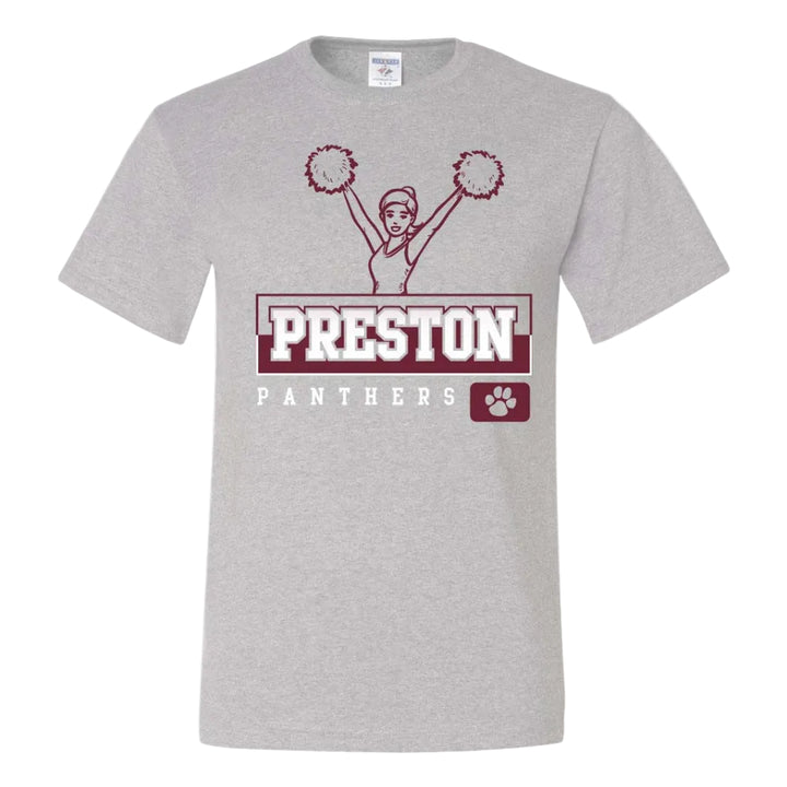 Preston High School Team Short Sleeve T-Shirt w/ Cheer Logo 