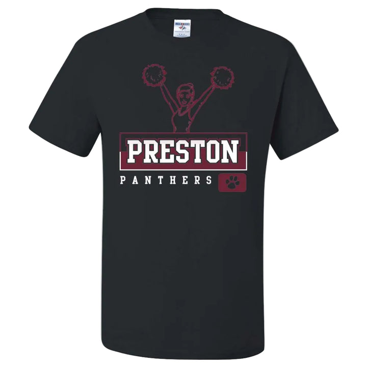Preston High School Team Short Sleeve T-Shirt w/ Cheer Logo 