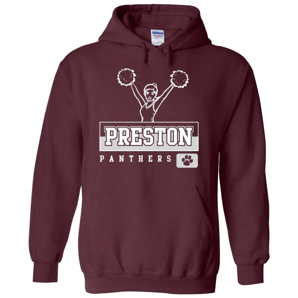 Preston High School Team Pullover Hoodie w/ Cheer Logo 