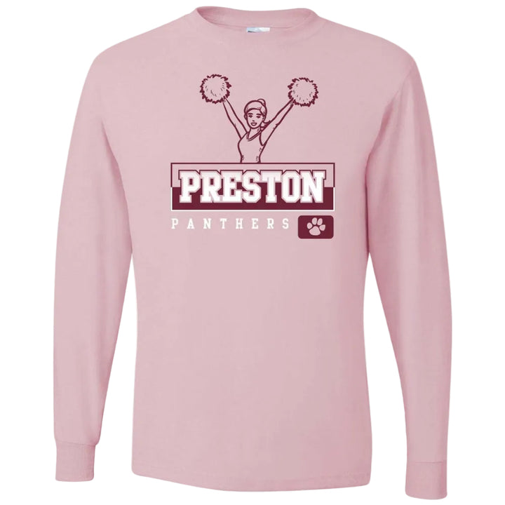 Preston High School Team Long Sleeve T-shirt w/ Cheer Logo 