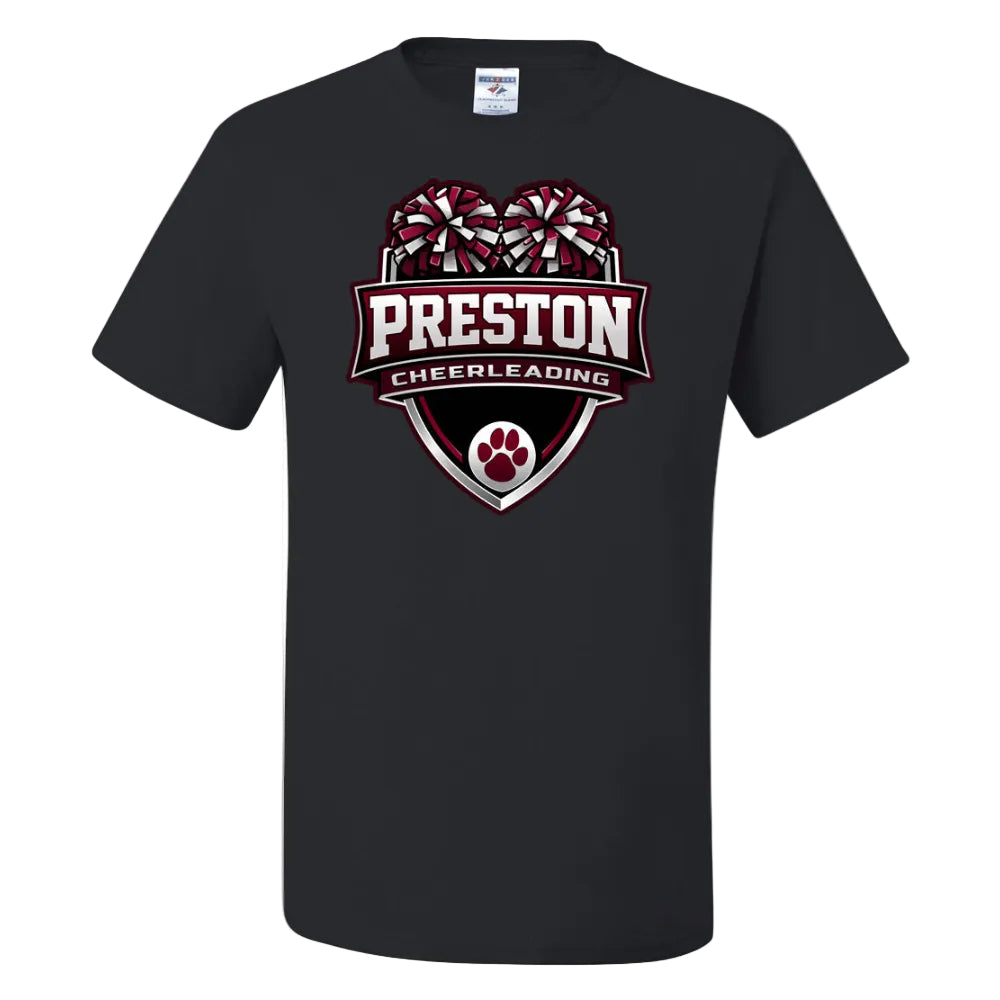 Preston High School Team Short Sleeve T-Shirt w/ Cheer Logo 