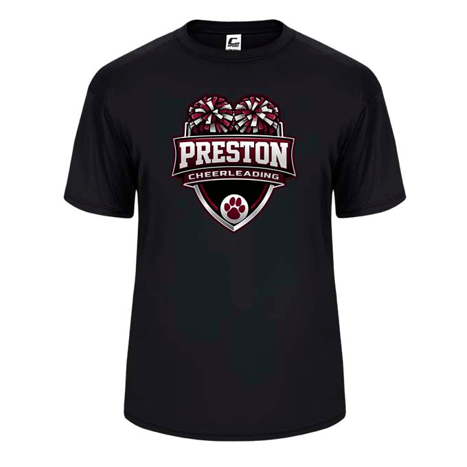 Preston High School Team Performance Short Sleeve T-shirt w/ Cheer Logo 