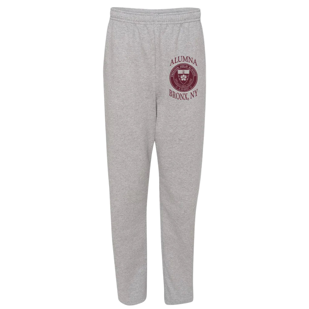 Preston High School Athletic Heather Open Bottom Sweatpant w/ Alumna Logo 