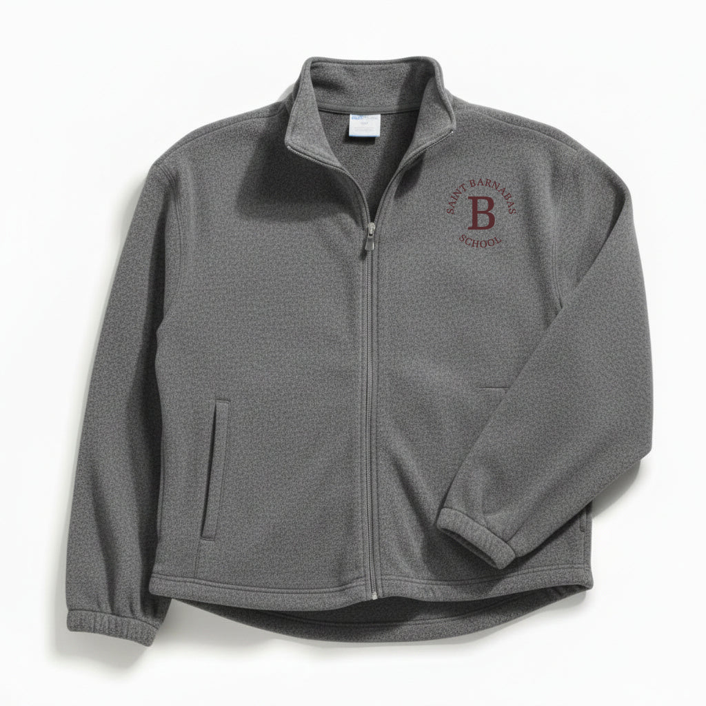 St. Barnabas Elementary School Grey Full Zip Fleece w/ Logo