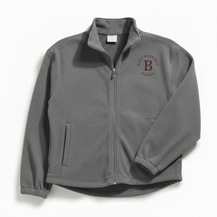 St. Barnabas Elementary School Grey Full Zip Fleece w/ Logo