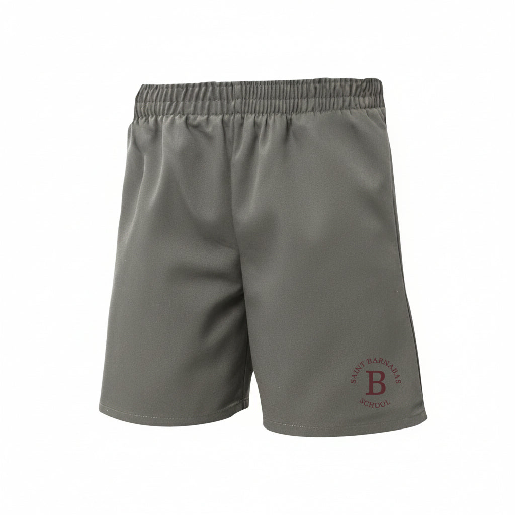 St. Barnabas Elementary School Boys Gray Pull‑On Uniform Shorts