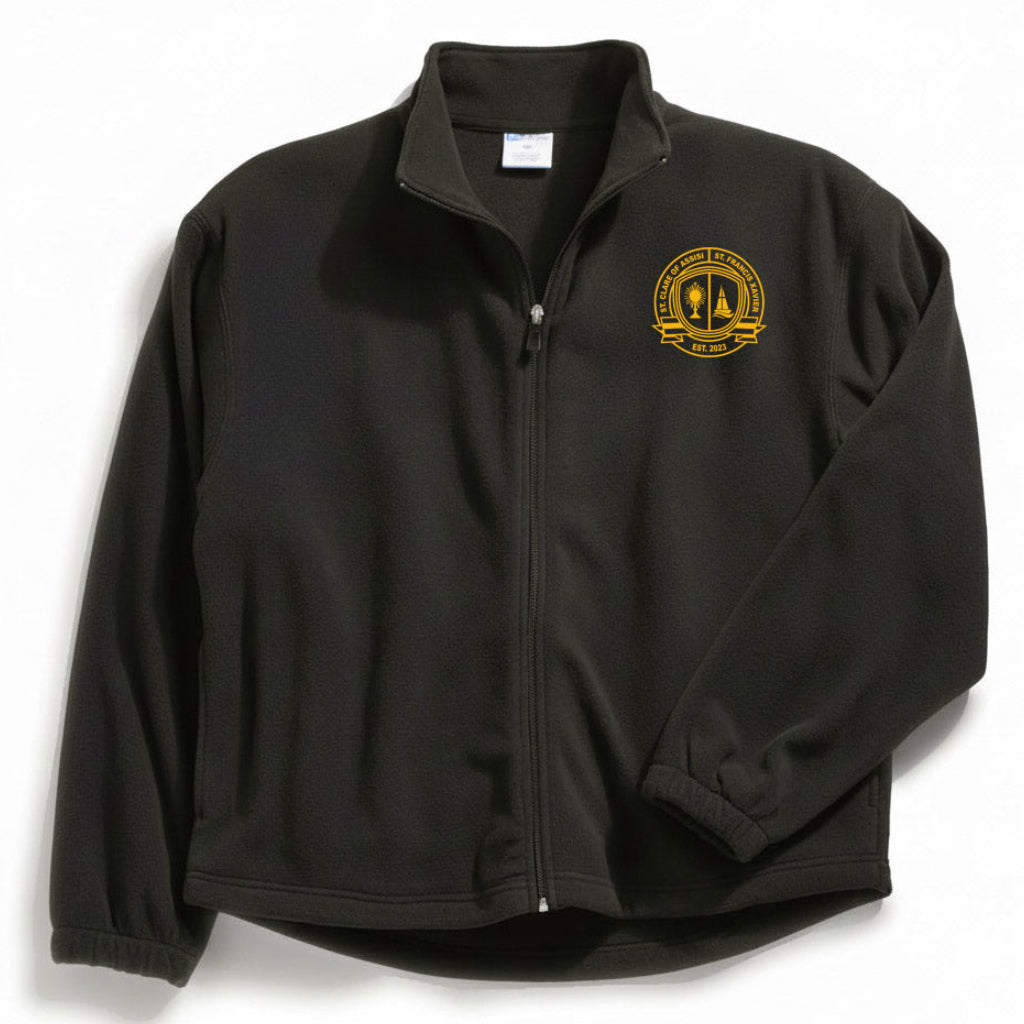 St. Clare of Assisi- St. Francis Xavier School Black Full Zip Fleece w/ Logo