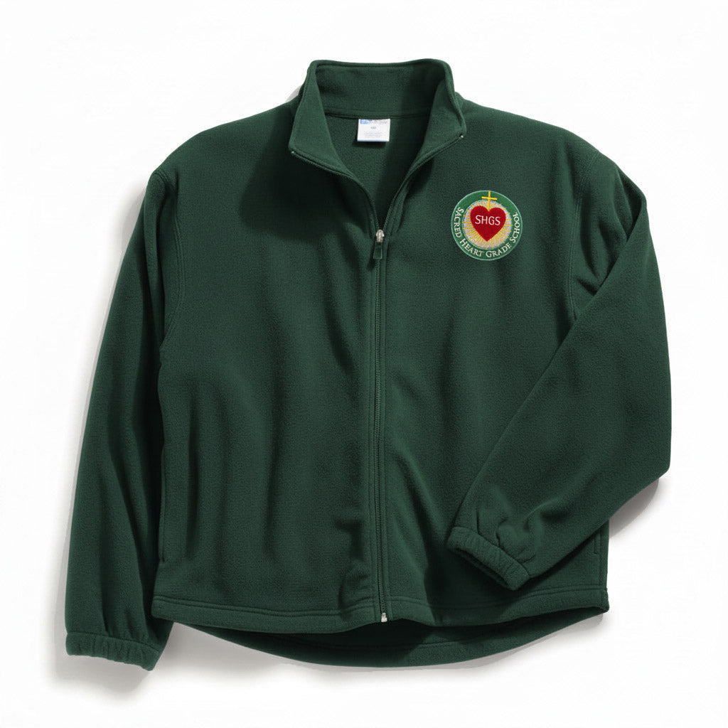 Sacred Heart Grade School Green Full Zip Fleece w/ Logo
