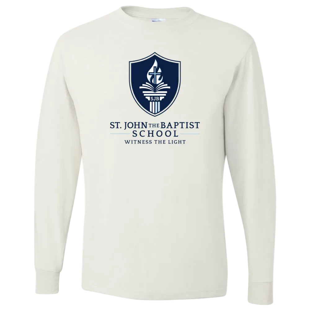 St. John the Baptist School Spirit Long Sleeve T-shirt w/ Witness the Light Logo 