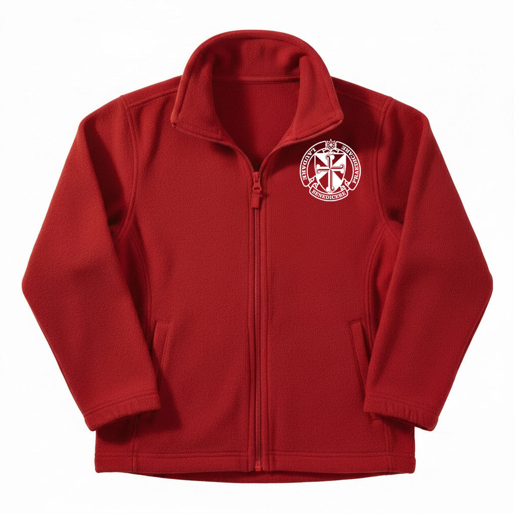 Sts. John and Paul School Red Full Zip Fleece w/ Logo
