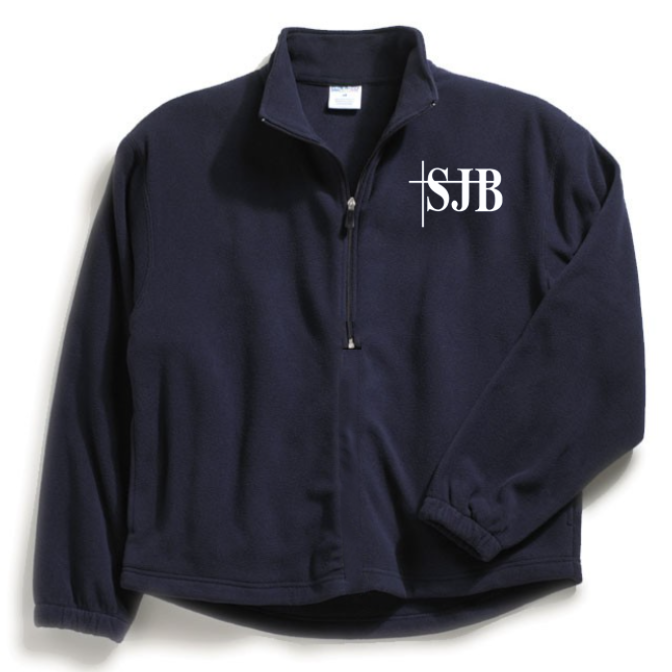 St. John the Baptist School Navy Half Zip Fleece w/ Logo