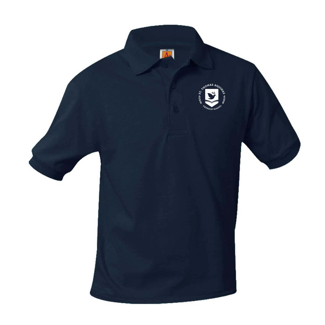 St. Thomas Aquinas Catholic School Dark Navy Short Sleeve Polo w/ logo