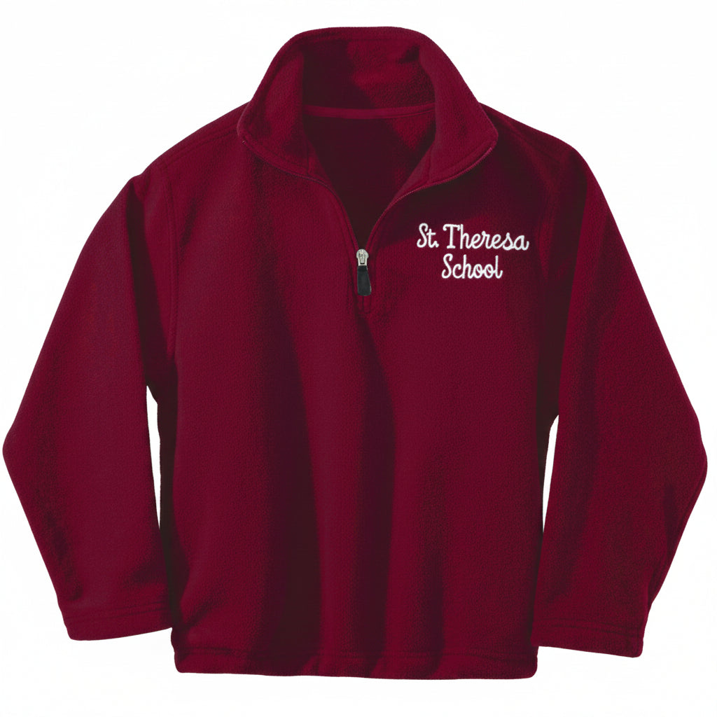 St. Theresa School Maroon Half Zip Fleece w/ Logo